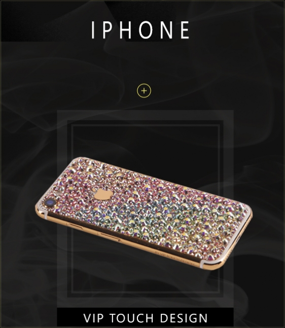 iPhone Aur cu Swarovski - VIP TOUCH Design Romania